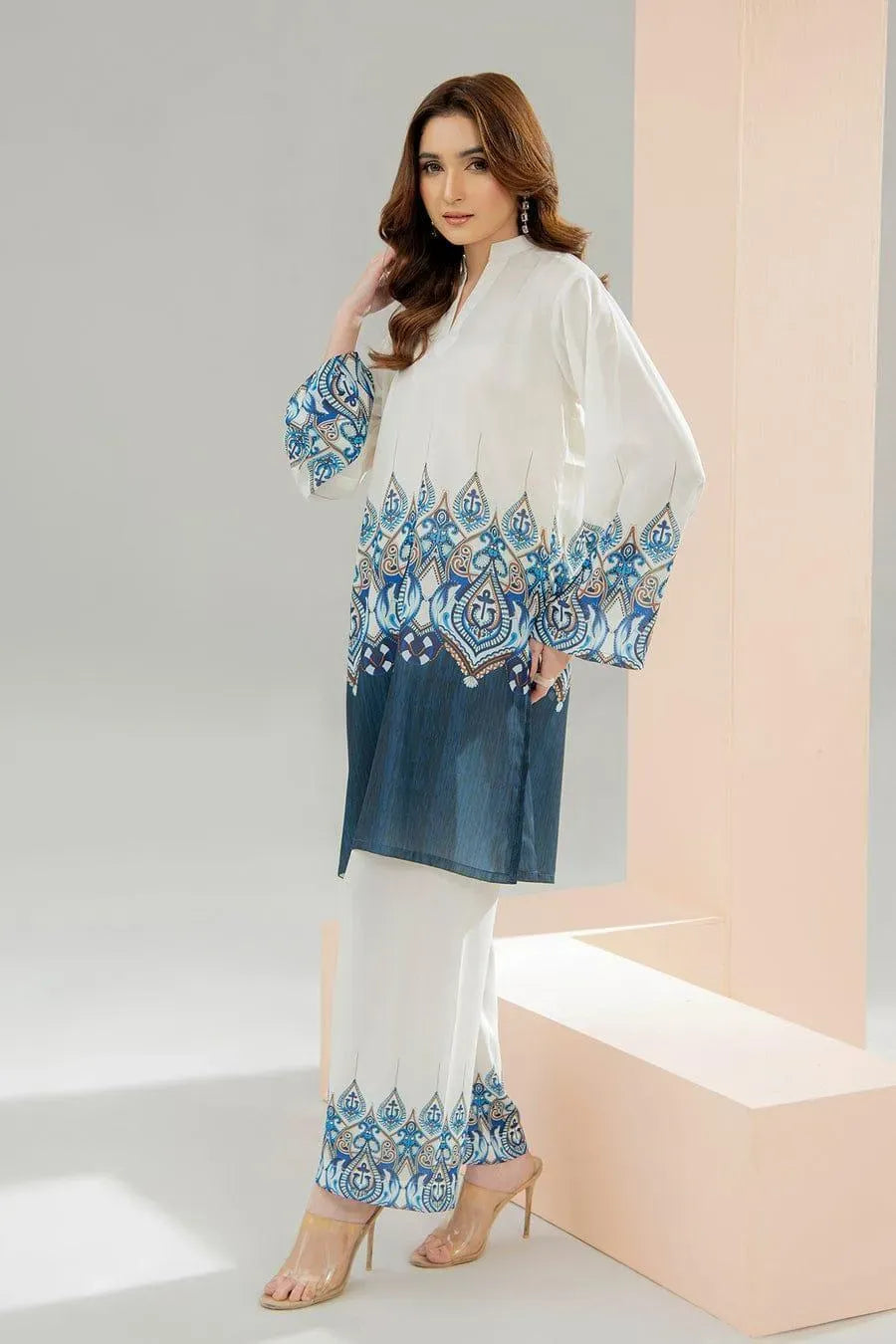 Blue and white dress for women Stylish women summer dress