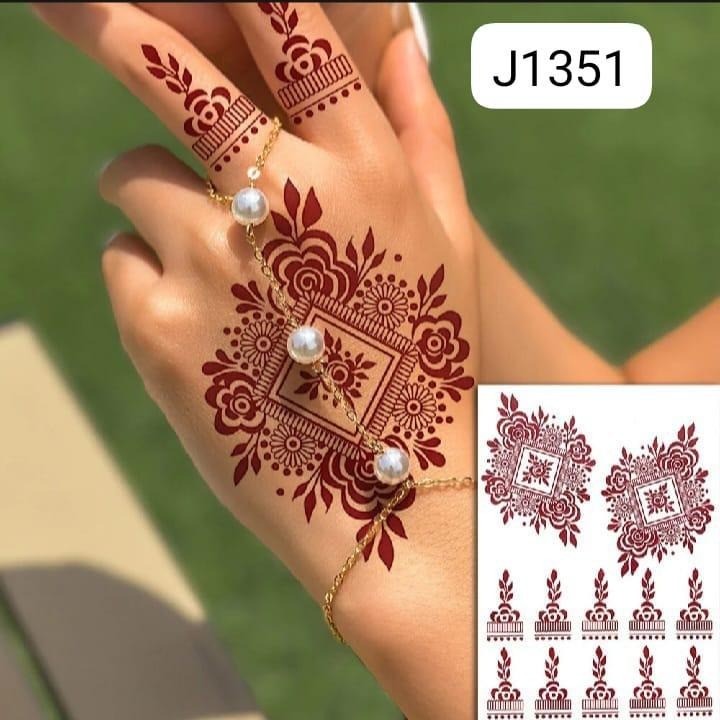 Brown Self-Adhesive Mehndi Sticker Bridal Party Wear
