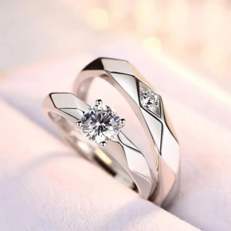 Silver Plated Adjustable Rings Set