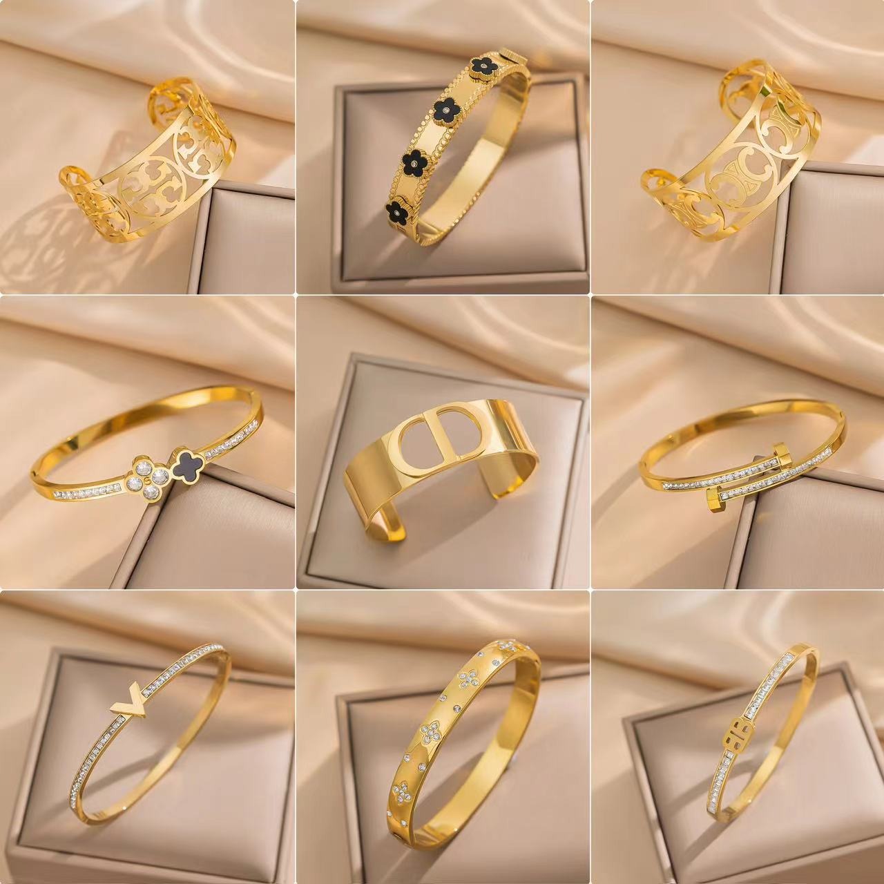 Gold Fashion Bracelets for Women, Diamond & Floral Designs, Daily Wear Jewelry