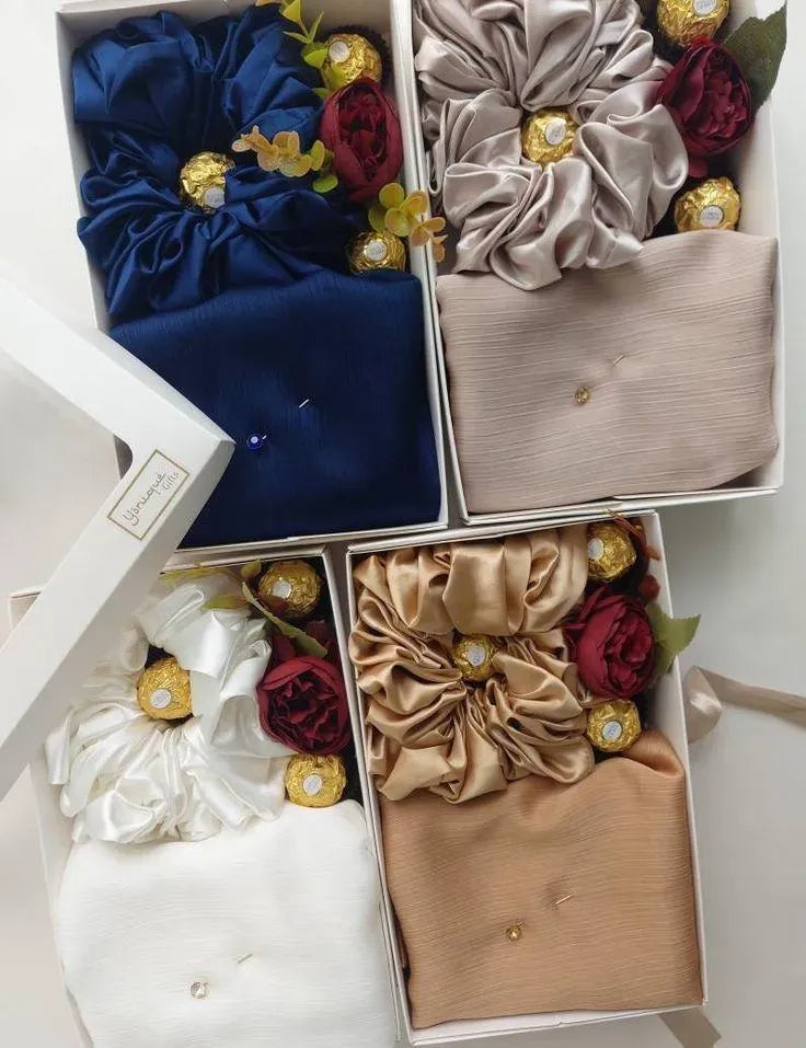 Multicolor Chiffon Stoler Set with Hijab Pins