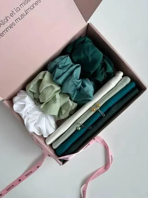 Multicolor Chiffon Stoler Set with Hijab Pins