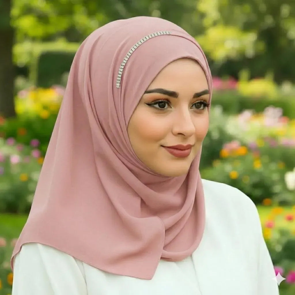 Instant Double Loop Scarf for Women - High Quality Bubble Chiffon Ready to Wear Hijab - Stylish & Breathable Large Size Shawl